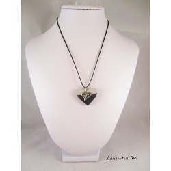 Pendant Necklace "Heart"  on heart concrete pad painted black