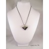 Pendant Necklace "Heart"  on heart concrete pad painted black