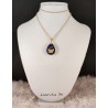  Blue resin drop pendant necklace, butterfly, golden chain