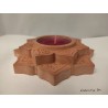 Terracotta ceramic candle holder in the shape of a lotus flower