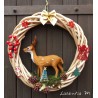 Wicker Christmas wreath 29cm with large suede 15cm, fir, pine cones