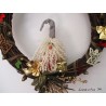  Christmas wreath made of branches, with handmade elf, felt decorations, knots 37cm