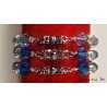 Swarovski crystal 3-row bracelet blue