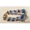 Swarovski crystal 3-row bracelet blue