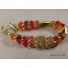 Bracelet 3 rangs en perles de cristal de Swarovski, dégradé de perles rouges,oranges et jaunes
