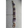 3 row Swarovski crystal bead bracelet, purple pearl gradient