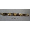 3 rows bracelet in Swarovski crystal beads, brown and black gradient