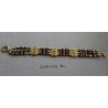 Bracelet 3 rangs en perles de cristal de Swarovski, dégradé de perles marrons et noires