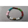 Glass beads bracelet 6mm several colors - Elastic