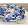 3 row bracelet in Swarovski crystal beads, blue gradient