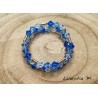 3 row bracelet in Swarovski crystal beads, blue gradient