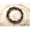 3 row Swarovski crystal beaded bracelet, light brown and smoky