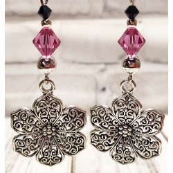 Women's Fantasy Flower Earrings Swarovski