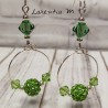 boucles d’oreilles pendantes créoles perles vertes