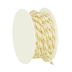 Cordon Crème et Or - 3 mm 3.5m