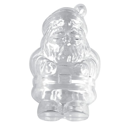 Plastic Santa Claus 2 parts 13 cm - transparent