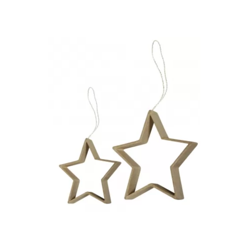 2 Stars Paper Mache Pendants