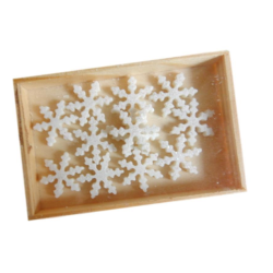 Snowflake, glitter, 1.5 cm, wooden box 12 pcs