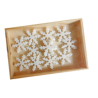 Snowflake, glitter, 1.5 cm, wooden box 12 pcs