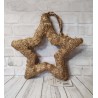 Sisal star, glittery, gold, 15 cm