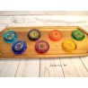 chakras medallions colored resin of the 7 chakras