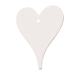 Small flat wooden white hearts