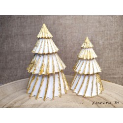 Ceramic Christmas tree white and gold