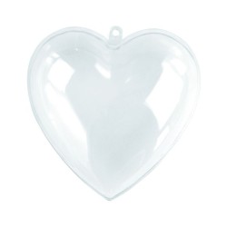 Coeur en plastique en 2 parties, 10 cm