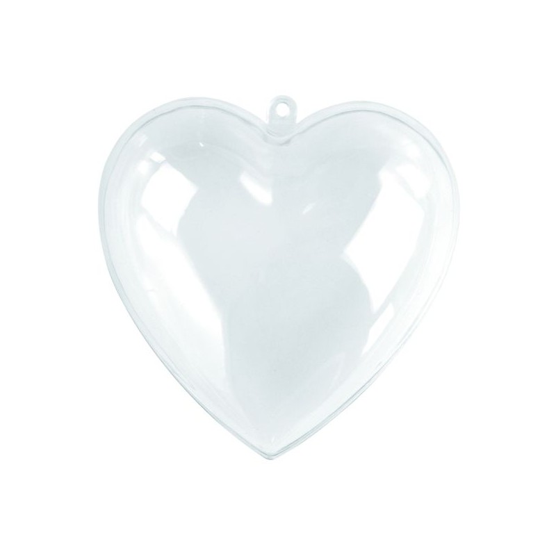 Coeur en plastique en 2 parties, 10 cm