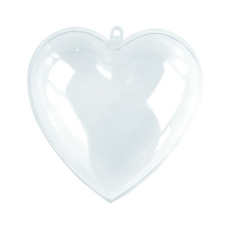 Coeur en plastique en 2 parties, 10 cm