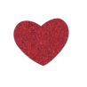 Glamor glitter fabric heart, red, 3-9 cm, 6 pcs