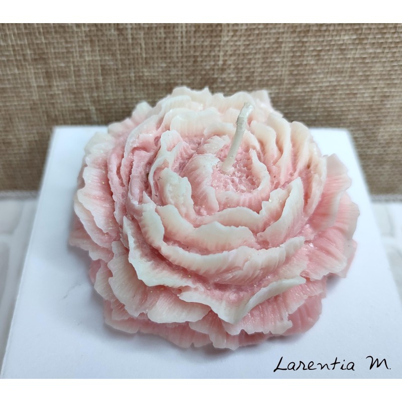 Peony candle in 2 colors - 7.5 cm - Vegetable wax