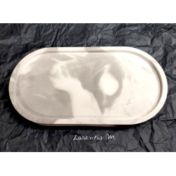 Oval ceramic powder tray