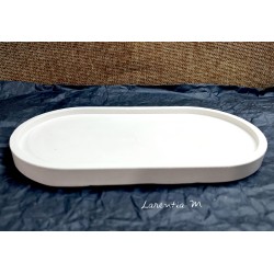 Oval ceramic powder tray