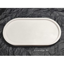 Oval ceramic powder tray