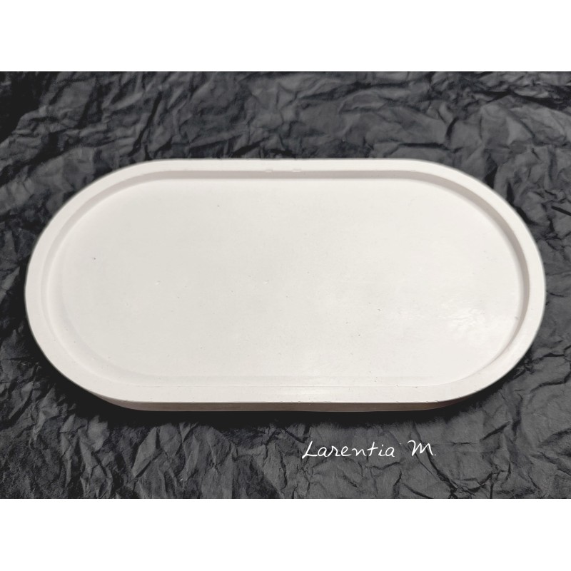 Oval ceramic powder tray