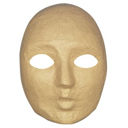 Natural papier-mâché mask: Face