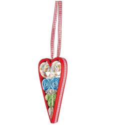 2 Quilling Paper Mache Heart Pendants