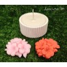 White ceramic pot with vegetable candle and flower "overcandle"