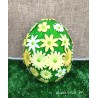 10 cm Easter egg painted and decorated with paper flowers