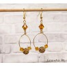 Boucles d'oreilles créoles fantaisie Swarovski jaune foncé