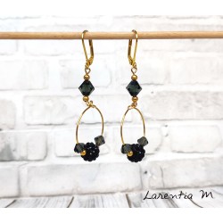 Boucles d’oreilles pendantes créoles fantaisie pour femme
