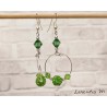 boucles d’oreilles pendantes créoles perles vertes