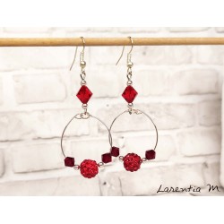 Créoles fantaisie Swarovski rouges