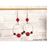 Créoles fantaisie Swarovski rouges