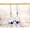 Créoles fantaisie Swarovski bleu roi