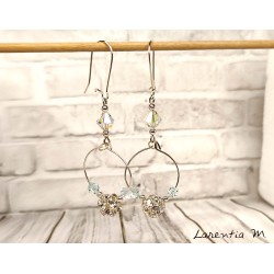 Créoles fantaisie Swarovski argent