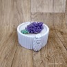 Vegetable wax candle jar with cicada and lavender bouquet overcandle