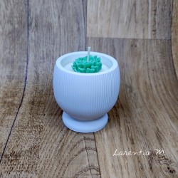Pot en céramique blanche avec bougie végétale Cactus