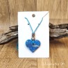 Collier pendentif Coeur en pâte polymère et perles métal argentées